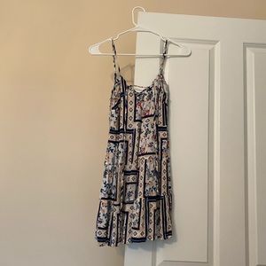 Boho lace-up front mini dress